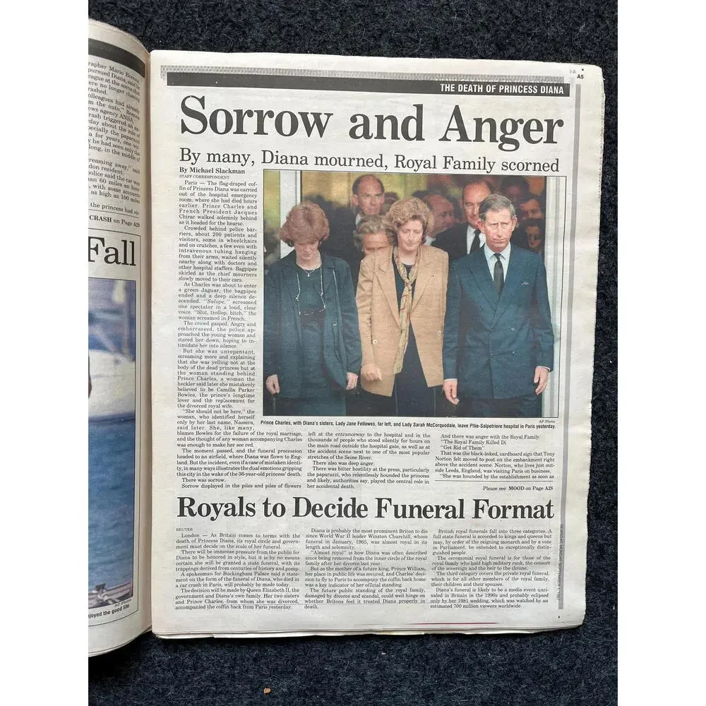 Rare Vintage Princess Diana Memorial Newspaper - 1997 Commemorative Edition, Br